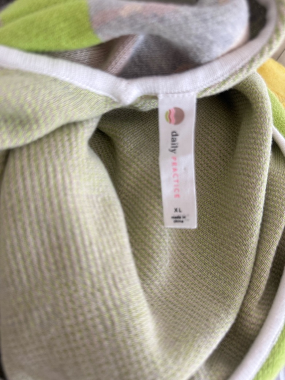Floral Print V-Neck Sweater in Lime & Beige - Picture 4 of 4